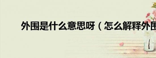 外围是什么意思呀（怎么解释外围）