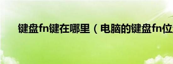 键盘fn键在哪里（电脑的键盘fn位置）