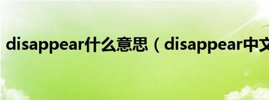 disappear什么意思（disappear中文意思）