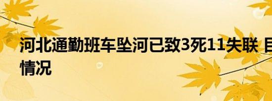 河北通勤班车坠河已致3死11失联 目前是啥情况