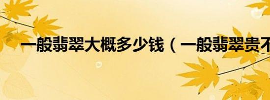 一般翡翠大概多少钱（一般翡翠贵不贵）
