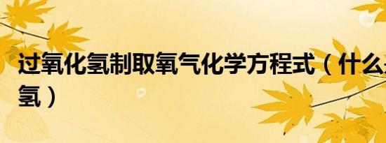 过氧化氢制取氧气化学方程式（什么是过氧化氢）