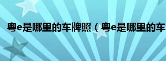 粤e是哪里的车牌照（粤e是哪里的车牌号）