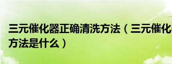 三元催化器正确清洗方法（三元催化器清洗的方法是什么）