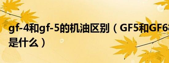 gf-4和gf-5的机油区别（GF5和GF6机油区别是什么）