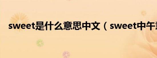 sweet是什么意思中文（sweet中午意思）