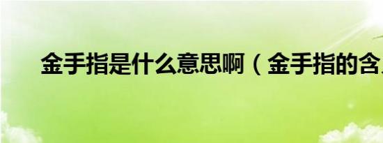 金手指是什么意思啊（金手指的含义）