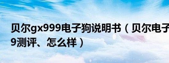 贝尔gx999电子狗说明书（贝尔电子狗gx999测评、怎么样）