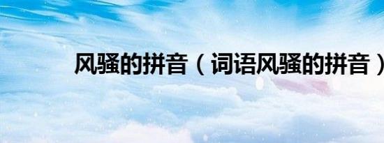 风骚的拼音（词语风骚的拼音）