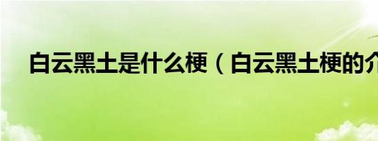 白云黑土是什么梗（白云黑土梗的介绍）