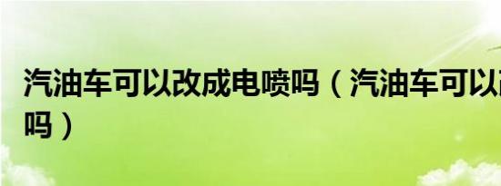汽油车可以改成电喷吗（汽油车可以改成甲醇吗）
