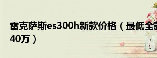 雷克萨斯es300h新款价格（最低全款落地价40万）