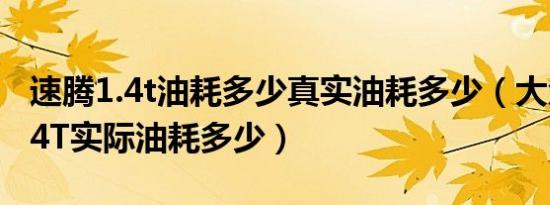 速腾1.4t油耗多少真实油耗多少（大众速腾1.4T实际油耗多少）