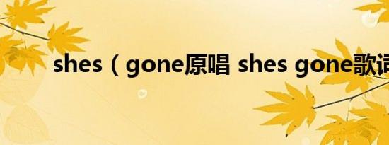 shes（gone原唱 shes gone歌词）