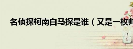 名侦探柯南白马探是谁（又是一枚帅哥）
