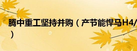 腾中重工坚持并购（产节能悍马H4/油耗9升）