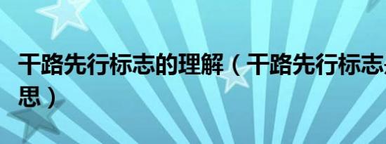 干路先行标志的理解（干路先行标志是什么意思）