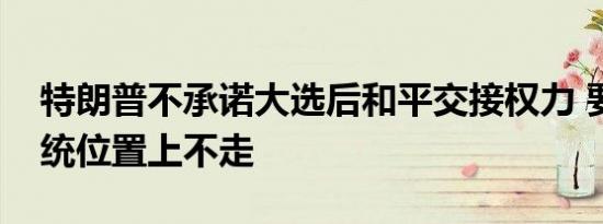 特朗普不承诺大选后和平交接权力 要赖在总统位置上不走