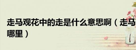走马观花中的走是什么意思啊（走马观花出自哪里）