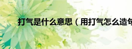 打气是什么意思（用打气怎么造句）