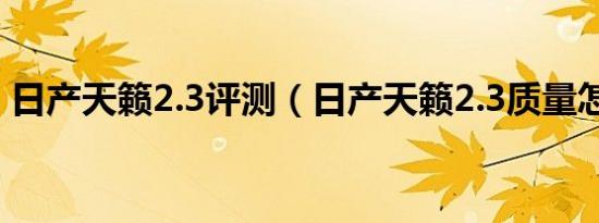 日产天籁2.3评测（日产天籁2.3质量怎么样）