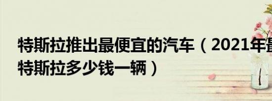 特斯拉推出最便宜的汽车（2021年最便宜的特斯拉多少钱一辆）