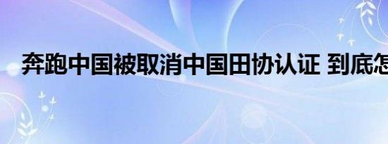 奔跑中国被取消中国田协认证 到底怎样的