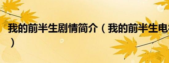 我的前半生剧情简介（我的前半生电视剧简介）