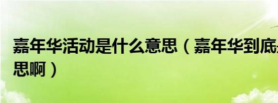 嘉年华活动是什么意思（嘉年华到底是什么意思啊）