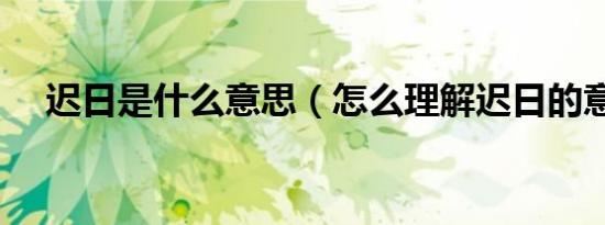 迟日是什么意思（怎么理解迟日的意思）