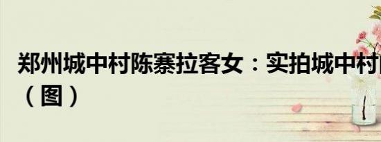 郑州城中村陈寨拉客女：实拍城中村的拉客女（图）