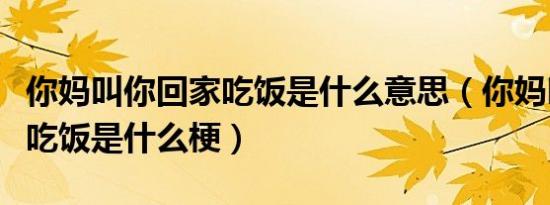 你妈叫你回家吃饭是什么意思（你妈叫你回家吃饭是什么梗）