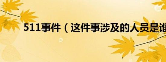 511事件（这件事涉及的人员是谁）