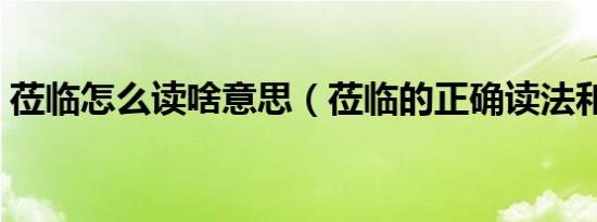 莅临怎么读啥意思（莅临的正确读法和意思）