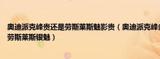 奥迪派克峰贵还是劳斯莱斯魅影贵（奥迪派克峰多少钱售价劳斯莱斯银魅）