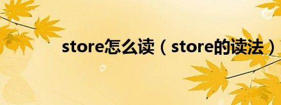 store怎么读（store的读法）