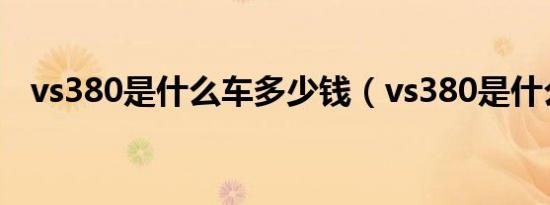vs380是什么车多少钱（vs380是什么车）