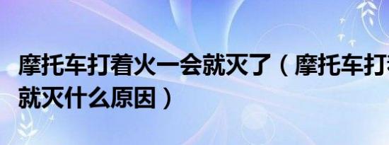摩托车打着火一会就灭了（摩托车打着一两秒就灭什么原因）