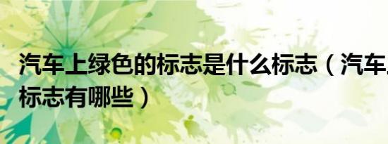 汽车上绿色的标志是什么标志（汽车上绿色的标志有哪些）