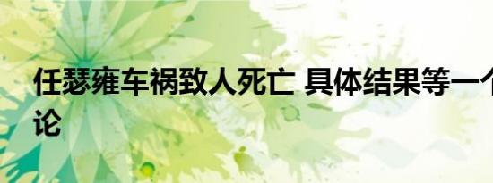 任瑟雍车祸致人死亡 具体结果等一个官方结论