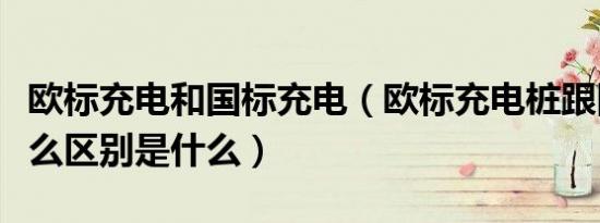 欧标充电和国标充电（欧标充电桩跟国标有什么区别是什么）
