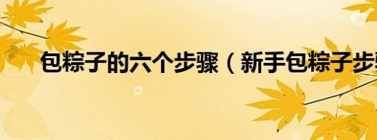 包粽子的六个步骤（新手包粽子步骤）