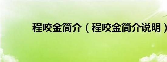 程咬金简介（程咬金简介说明）