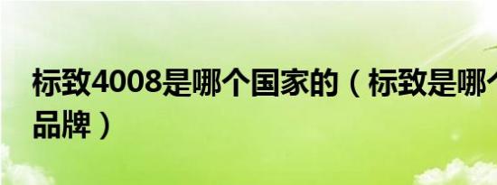标致4008是哪个国家的（标致是哪个国家的品牌）