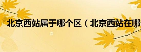 北京西站属于哪个区（北京西站在哪个区）