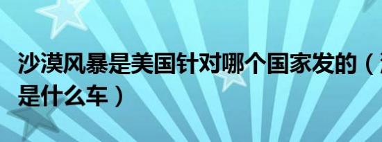 沙漠风暴是美国针对哪个国家发的（沙漠风暴是什么车）