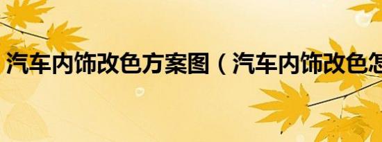 汽车内饰改色方案图（汽车内饰改色怎么改）