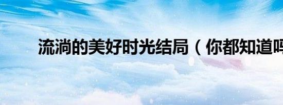 流淌的美好时光结局（你都知道吗）