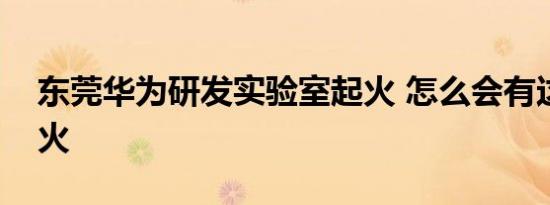 东莞华为研发实验室起火 怎么会有这么大的火