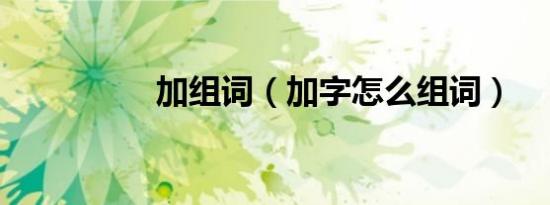 加组词（加字怎么组词）
